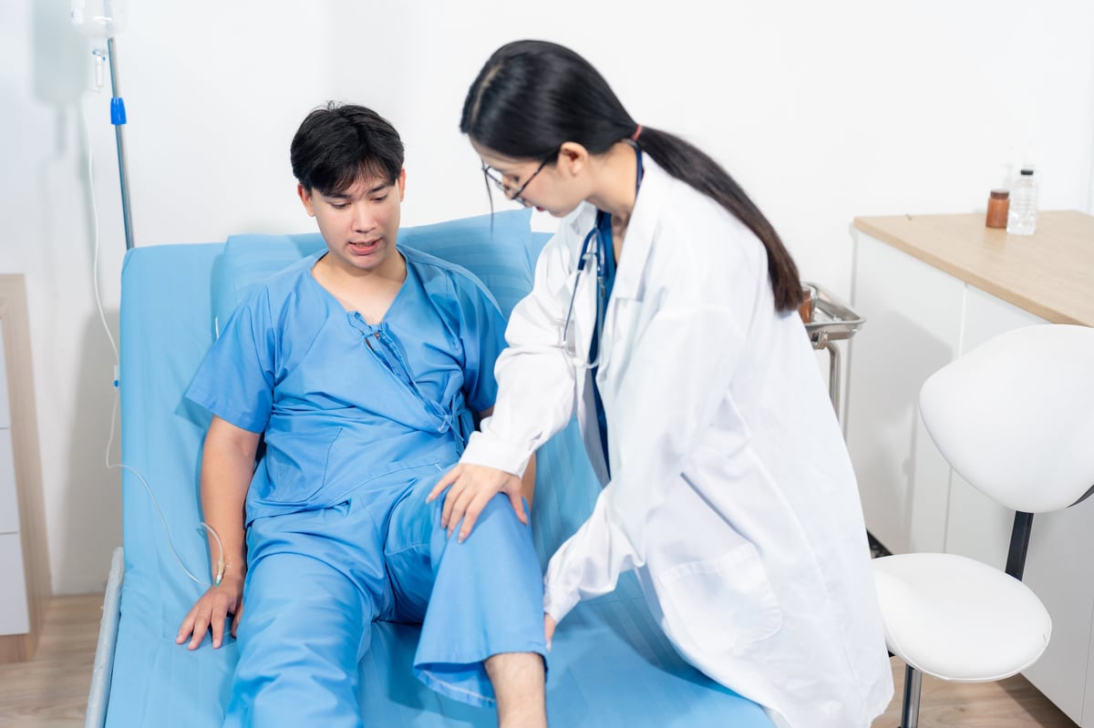 Hospital specialists caring for a patient with expertise and confidence